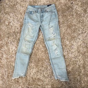 American Eagle boyfriend jeans with pearl details